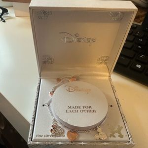 sterling silver disney minnie and mickey bracelet